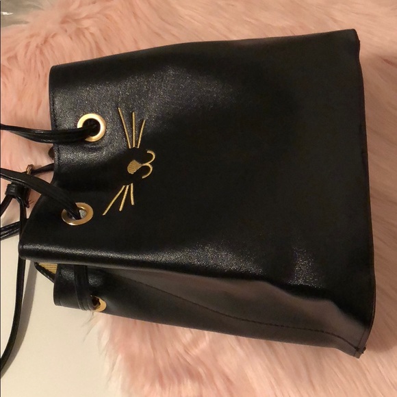 Cat’s Meow Black Kitty Cat Shoulder Bucket Bag - Picture 5 of 8